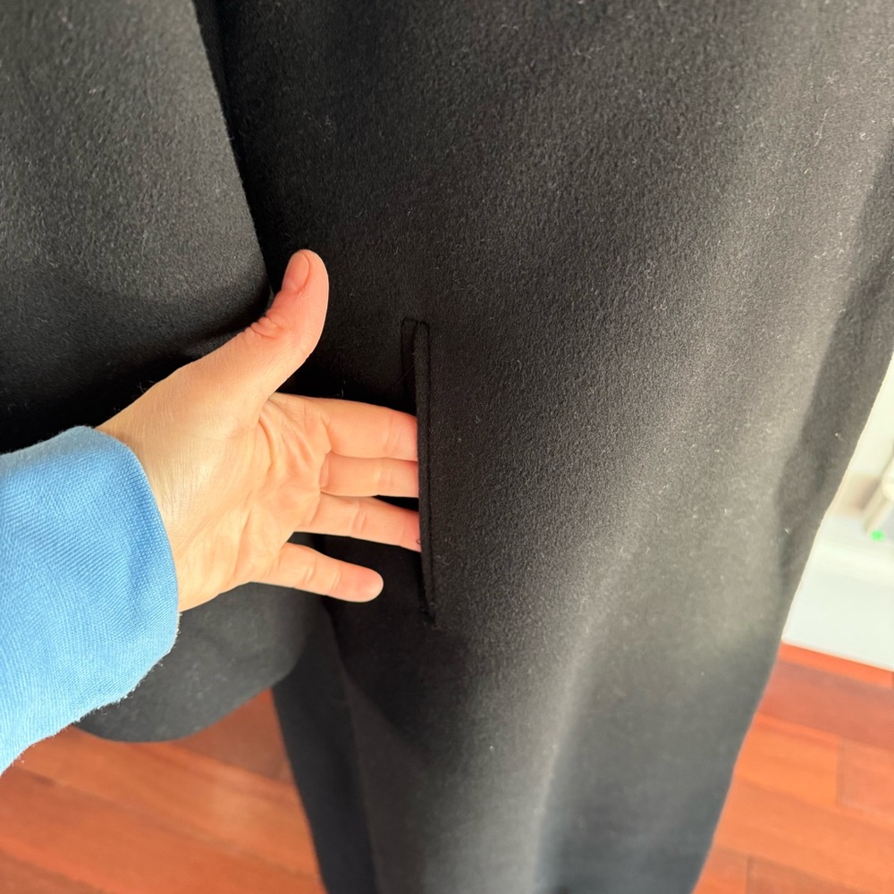 FLEURETTE by LORO PIANA Black Cashmere & Wool Long Coat Sz 8 - Picture 5 of 10